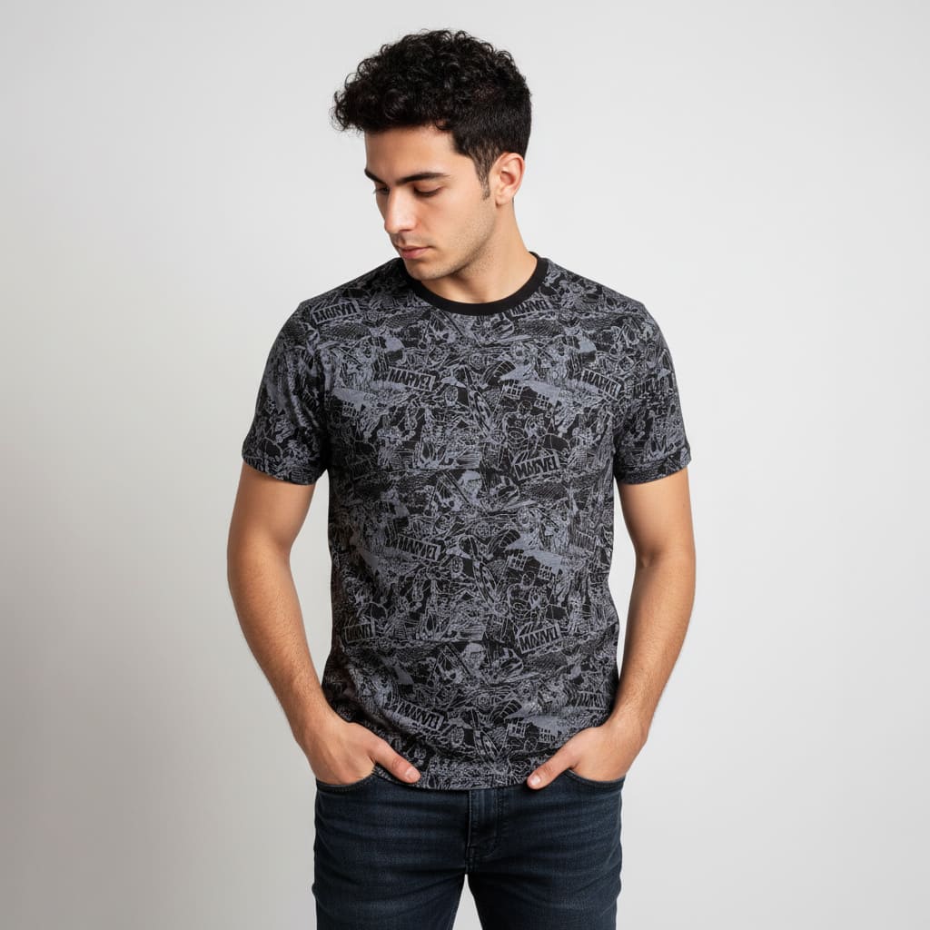 Marvel Tshirt Black-05 تیشرت مارول Marvel - Image 1