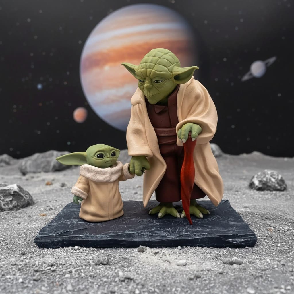 Yoda figure 1-7 فیگور Star Wars مدل استاد یودا و بیبی یودا - Image 1