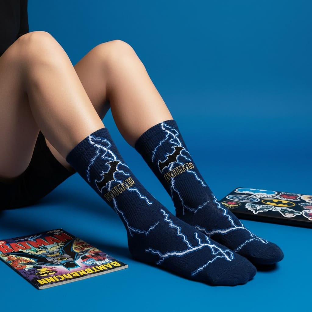 Batman Socks 2-3 جوراب بتمن طرح شب گاتهام Batman - Image 1