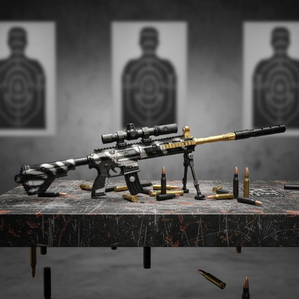 ماکت اسلحه M416 مشکی طوسی سایز بزرگ