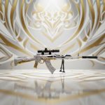 ماکت اسلحه کلاشینکف سفید طلایی