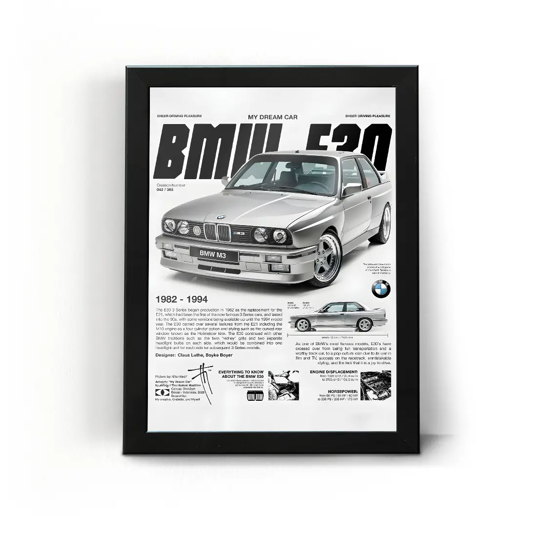 Car BMW frame-06 تابلو قاب ماشین بی ام و 6