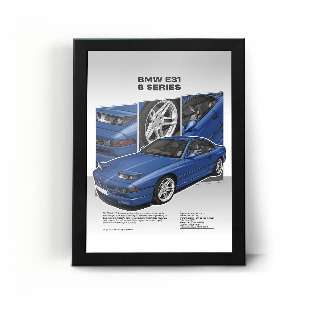 Car BMW frame-07 تابلو قاب ماشین بی ام و 7