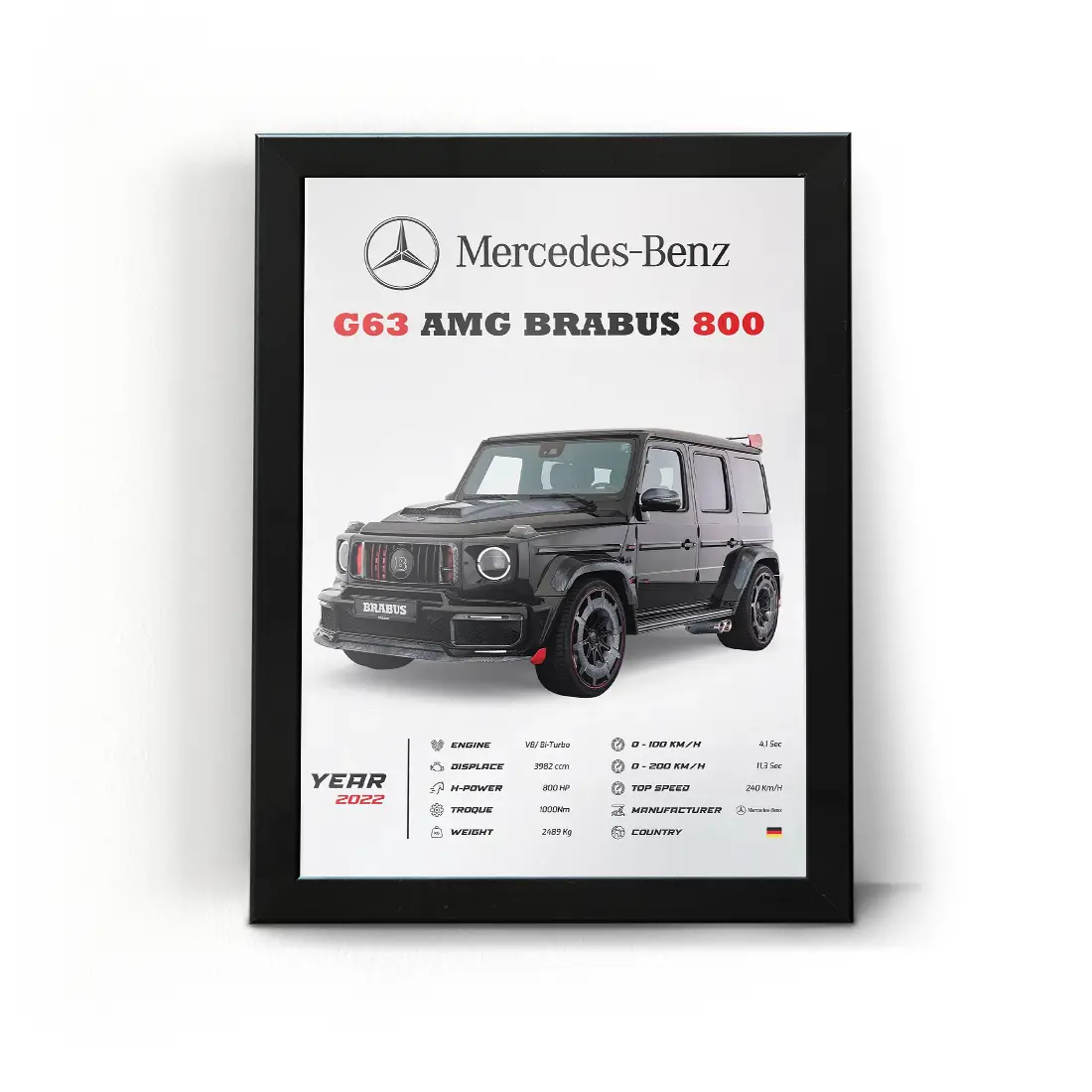 Car Mercedes Benz frame-03 تابلو قاب ماشین مرسدس بنز سری جی 2