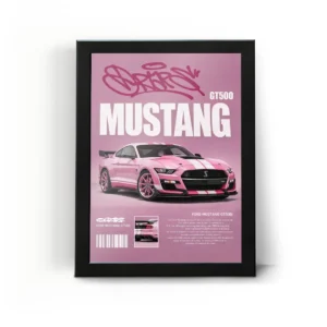 تابلو قاب ماشین فورد موستانگ Ford Mustang Pink