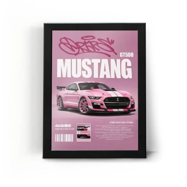 تابلو قاب ماشین فورد موستانگ Ford Mustang Pink