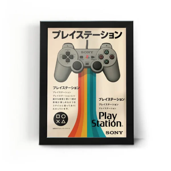تابلو قاب کنترولر پلی استیشن 1 کلاسیک Playstation 1 Classic controller Rainbow