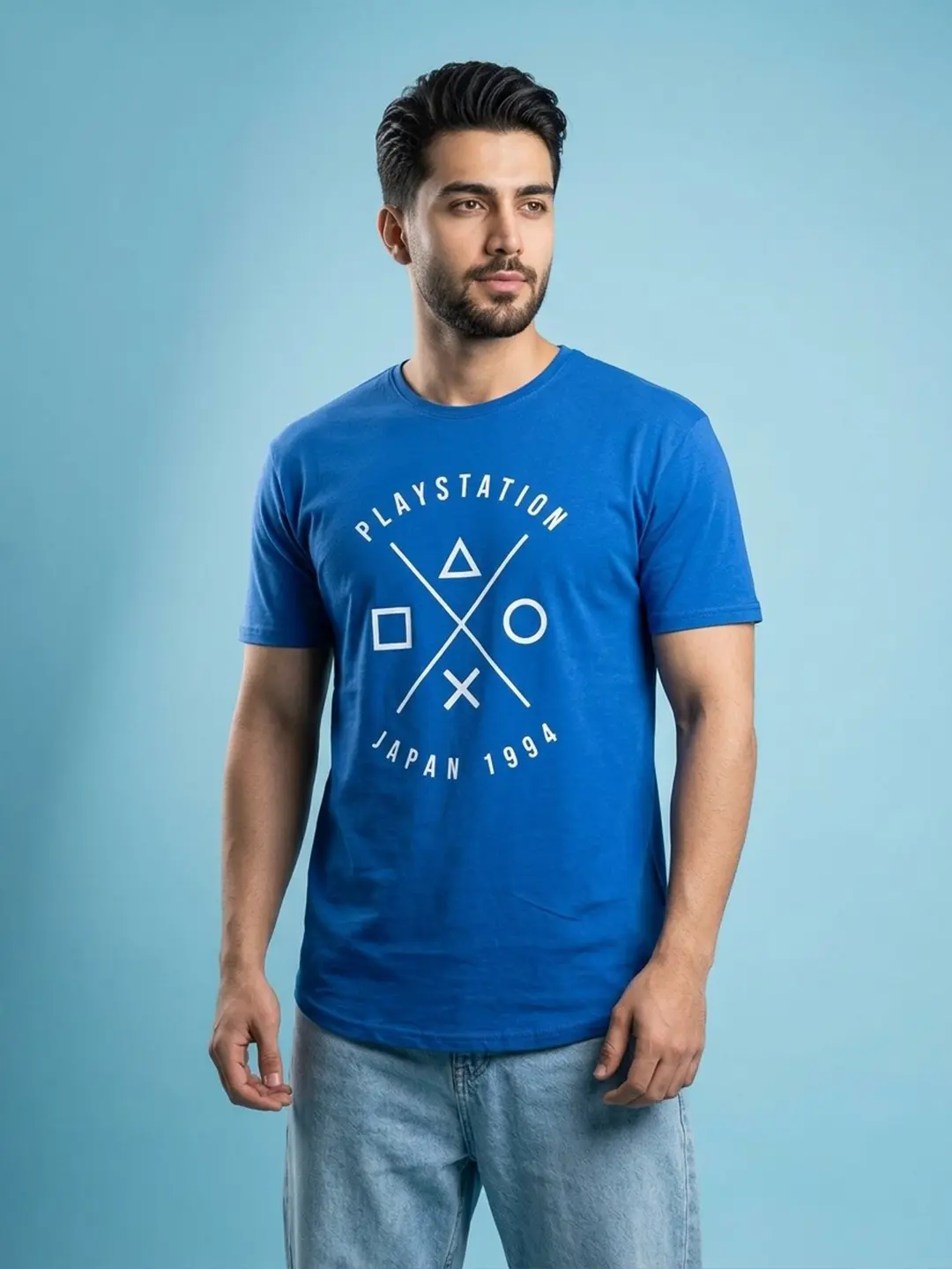 Playstation Tshirt 2-1 تیشرت گیمینگ طرح دکمه های پلی استیشن