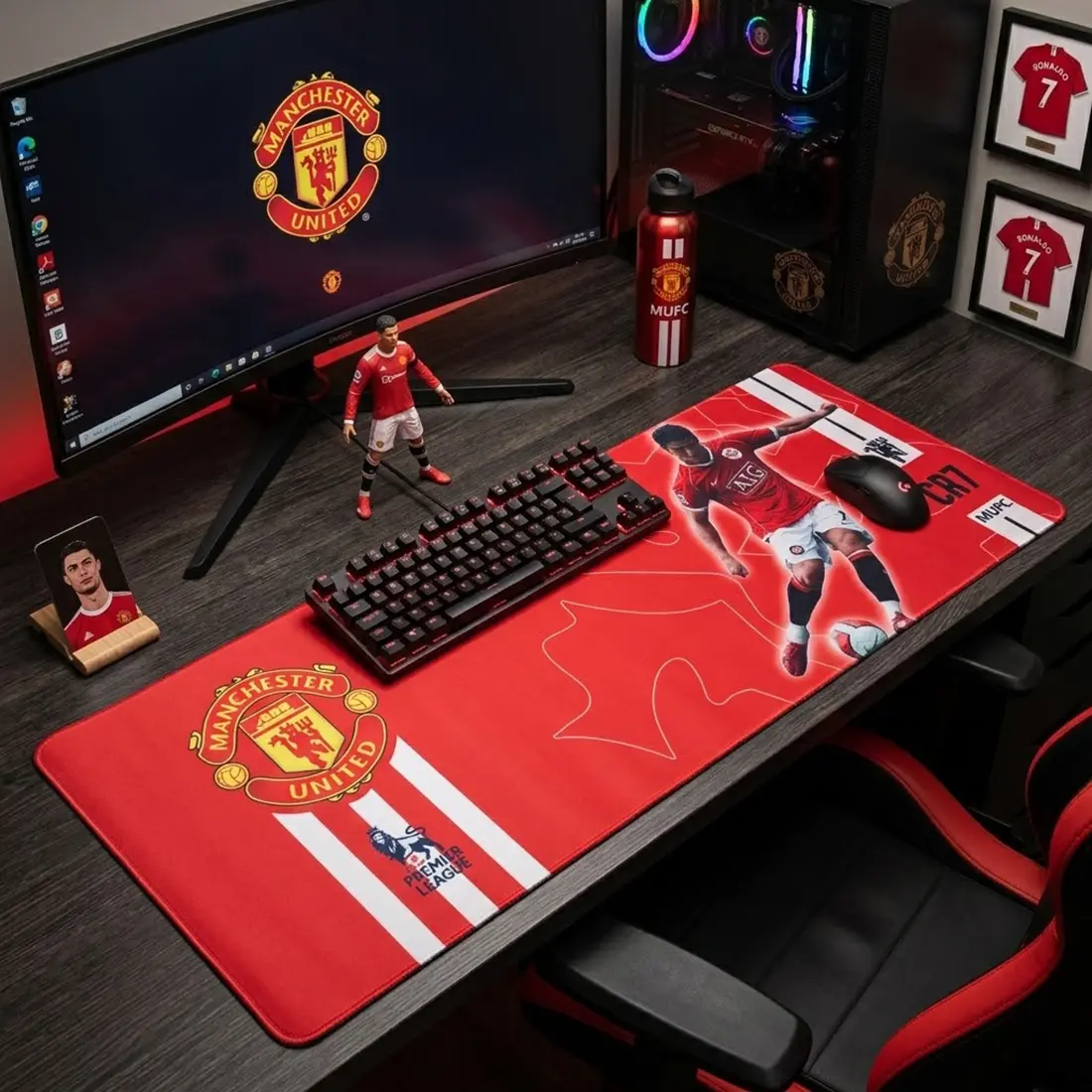 Manchester United Mouse pad 2-3 موس پد گیمینگ منچستر یونایتد کریستیانو رونالدو Cristiano Ronaldo - Image 1