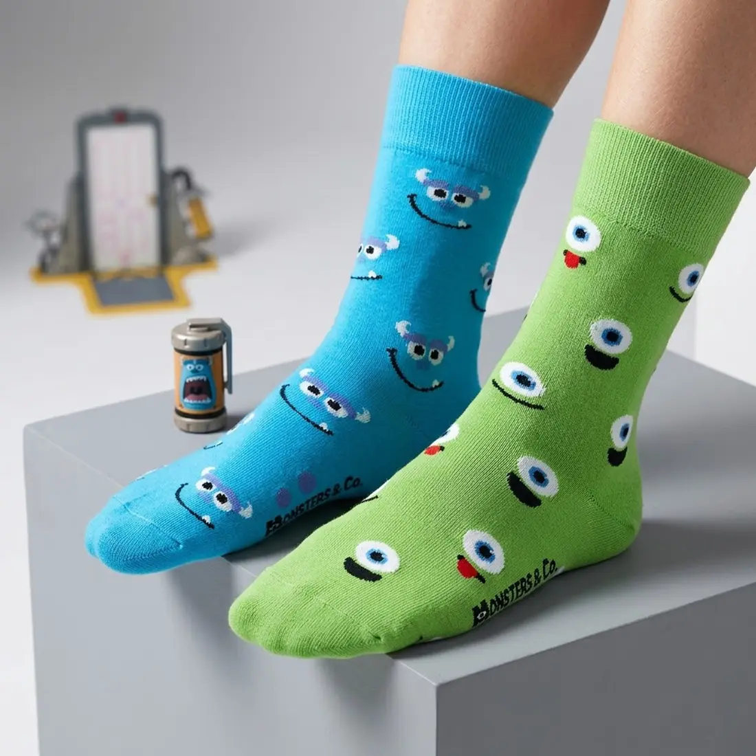 Monsters Inc Socks 2-3 جوراب مایک و سالیوان Mike and Sullivan - تصویر 1