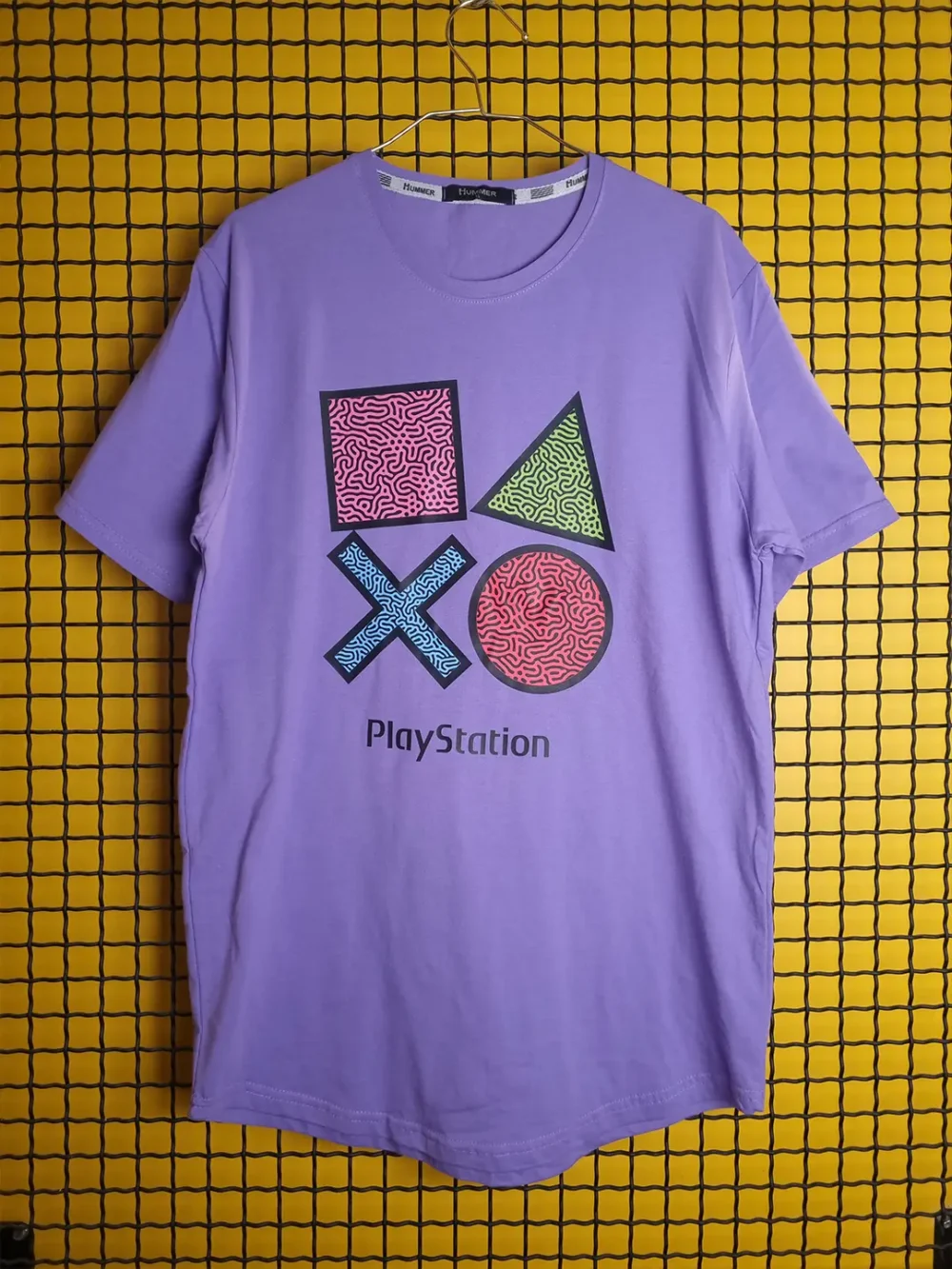 تیشرت گیمینگ طرح دکمه های پلی استیشن Playstation بنفش - تصویر 2