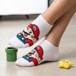 جوراب سوپر ماریو سفید Super Mario
