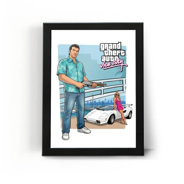 تابلو قاب جی تی ای وایس سیتی GTA Vice City طرح 8