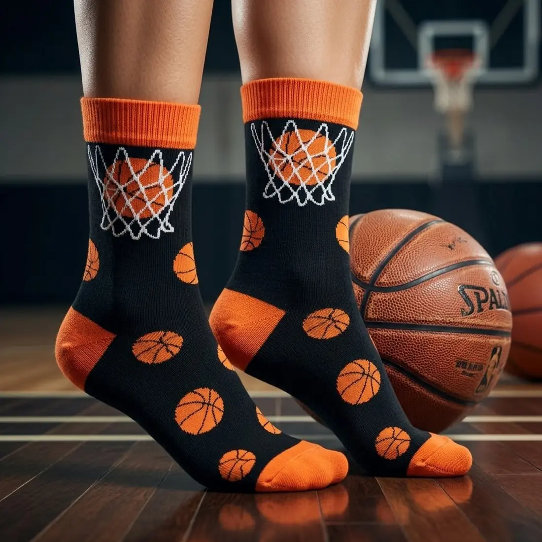 Basketball Socks 1-3 جوراب ورزشی طرح تور و توپ بسکتبال Basketball