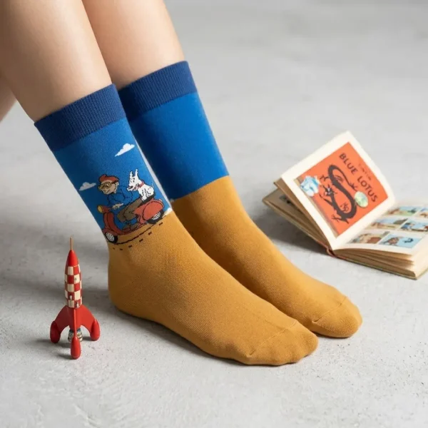 جوراب کارتونی طرح ماجراهای تین تین The Tin Tin